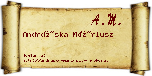 Andráska Máriusz névjegykártya